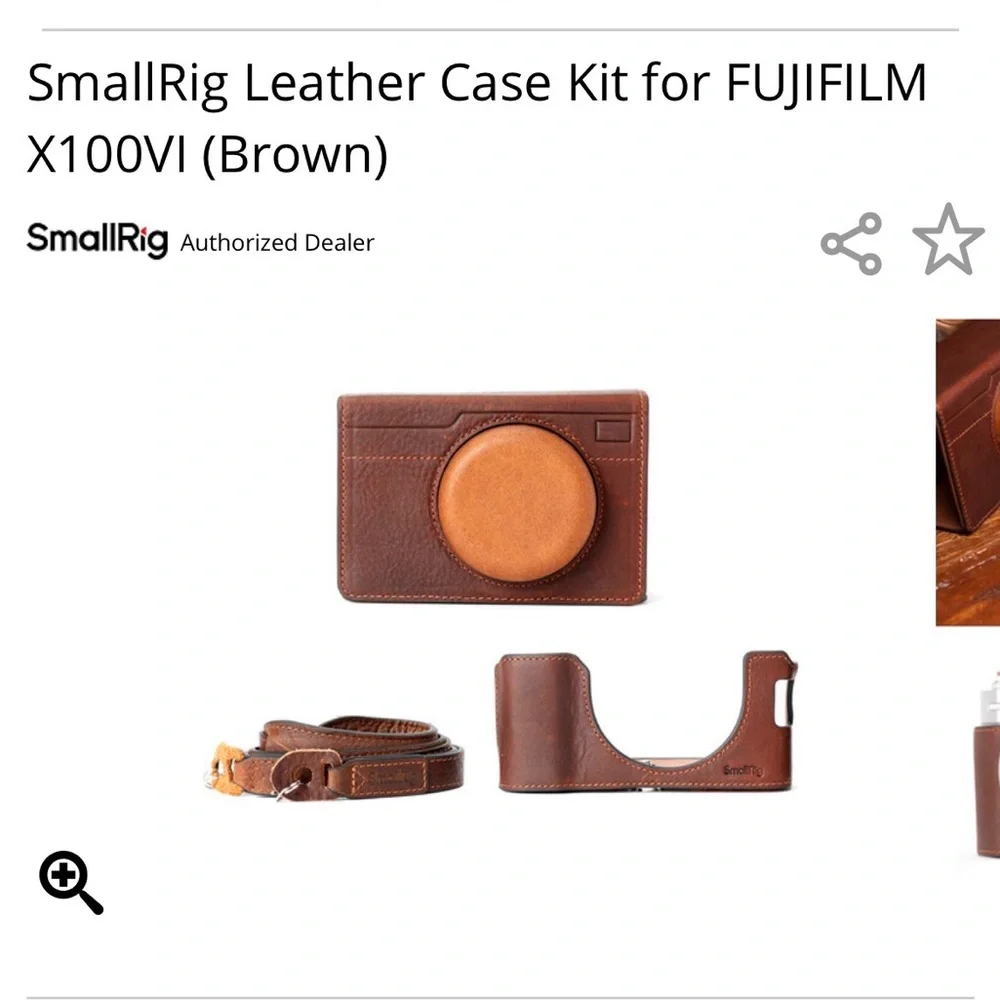 Small rig leather case for Fugifilm Camera Case with Strap new in box.